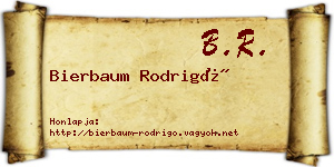 Bierbaum Rodrigó névjegykártya
